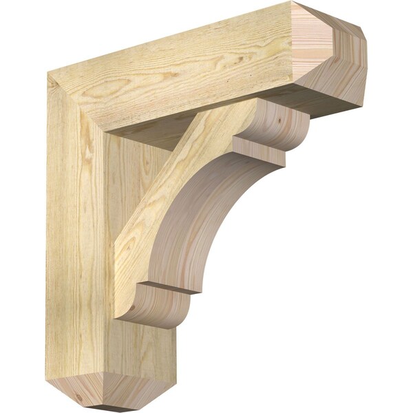 Ekena Millwork Olympic Craftsman Rough Sawn Bracket w/ Offset Brace, Douglas Fir, 8"W x 26"D x 26"H BKT0806X26X26OLY04RDF - main
